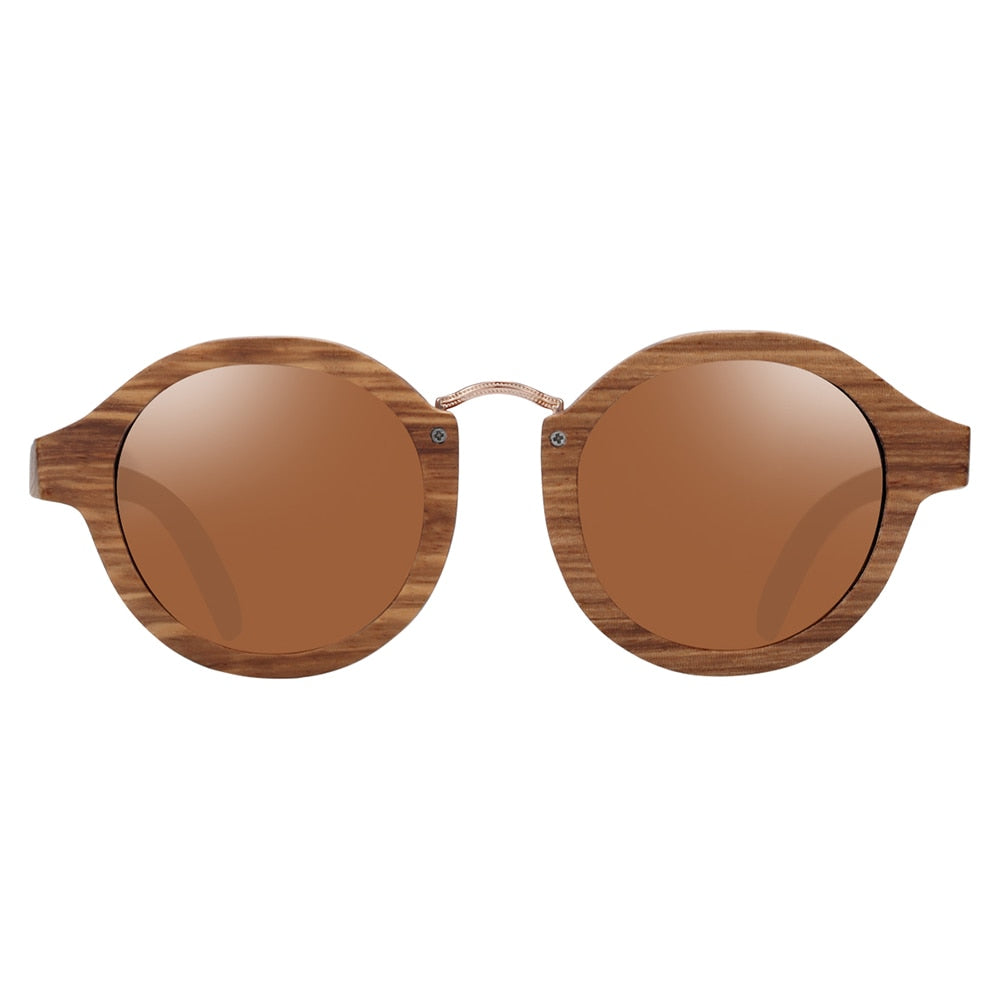 "BARCUR Polarized Sunglasses Wood - Lunettes de soleil rondes pour homme, Oculos de sol masculino - AOMshop"