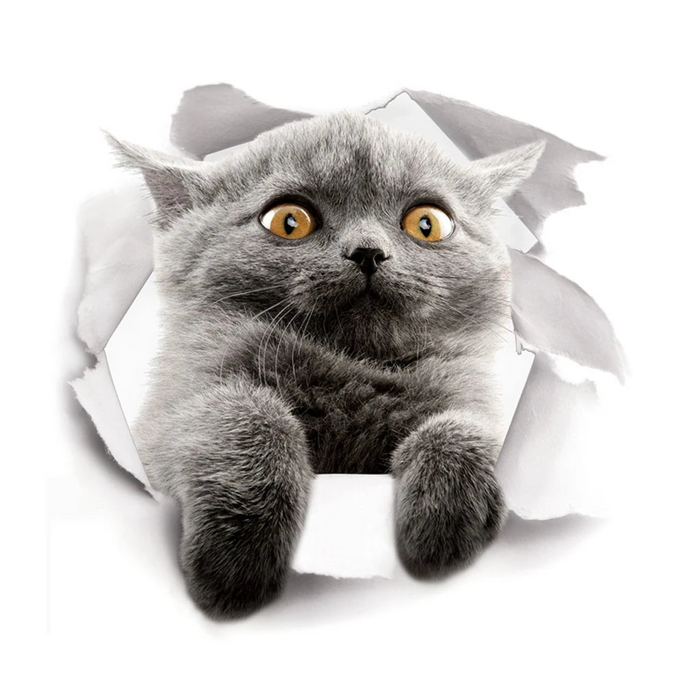3D Lovely Pet Self-adhesive Wallpaper Children Living Room Bathroom Toilet Decals Mural Tattoo