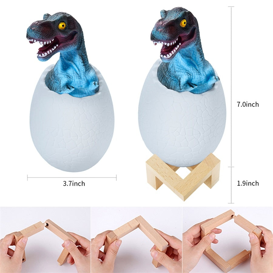 AOMshop - Lampe de table rechargeable 3D dinosaure à LED