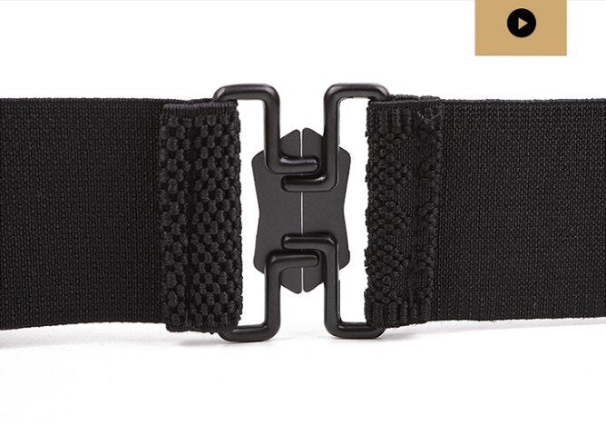 "AOMshop - Ceintures élastiques sans métal pour femmes, anti-allergie, sécurité extérieure, léopard, noir"
