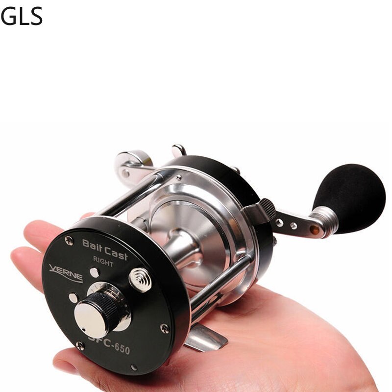 2+1 Ball Bearings Silver Metal Rocker Trolling Fishing Reel Saltwater / Freshwater Trout Drum Reel Fishing Tools