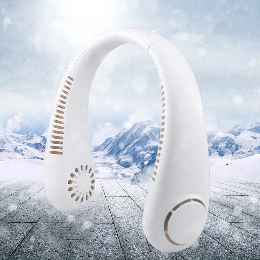 3 Speed Mute Neck Fan Bladeless Hanging Electric Fan USB Charging Portable Wearable Mini Air Conditioner Summer Outdoor Air Cool