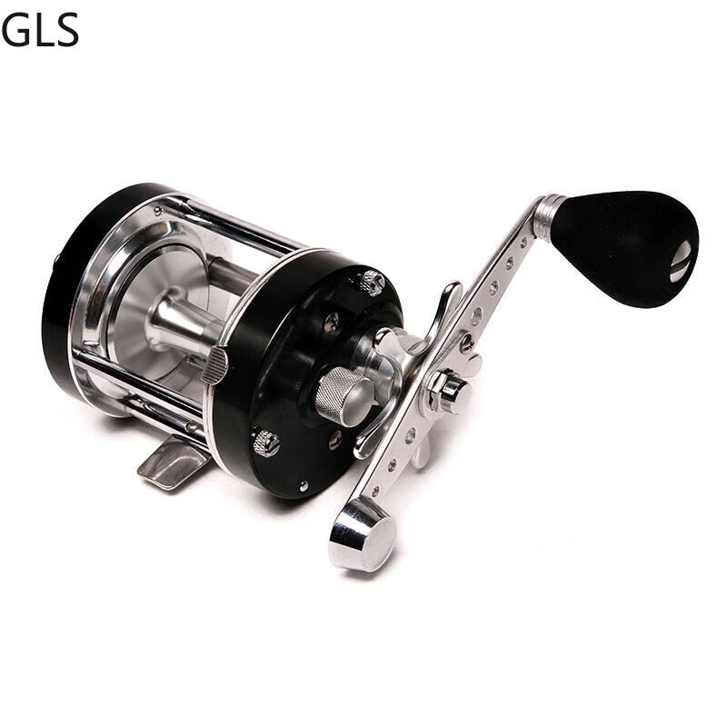 2+1 Ball Bearings Silver Metal Rocker Trolling Fishing Reel Saltwater / Freshwater Trout Drum Reel Fishing Tools