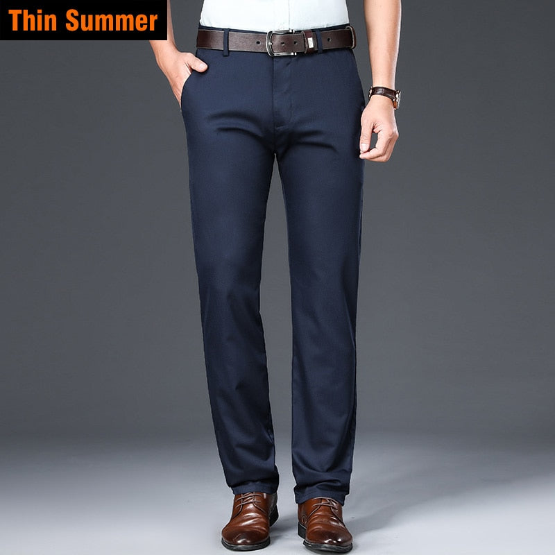 AOMshop - Pantalon en fibre de bambou pour homme 2022 Thin-Royal blue