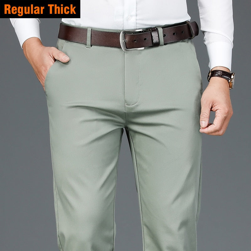 AOMshop - Pantalon en fibre de bambou pour homme 2022 Regular-Light Green