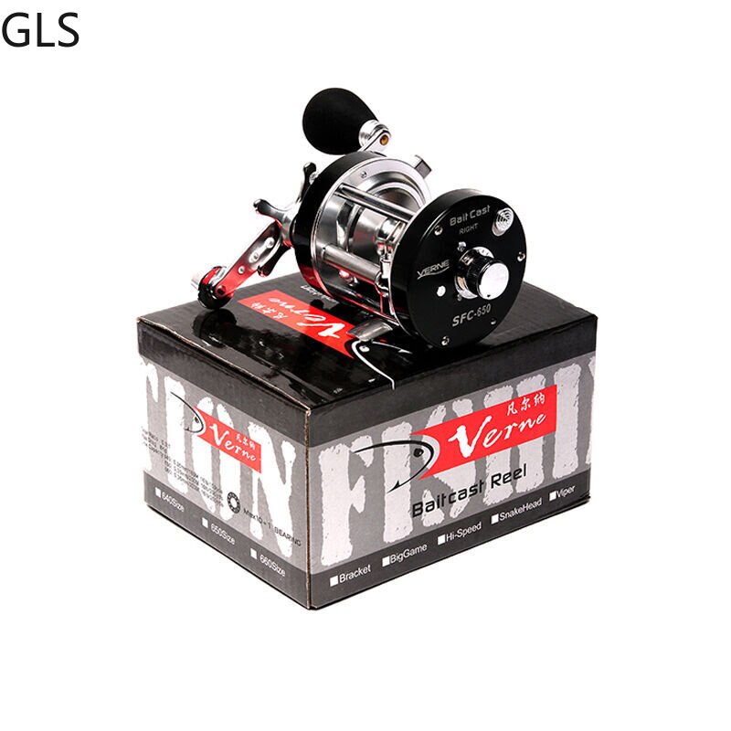 2+1 Ball Bearings Silver Metal Rocker Trolling Fishing Reel Saltwater / Freshwater Trout Drum Reel Fishing Tools