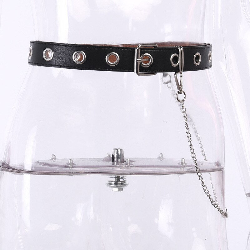 ACHETER Jupe Noire Style Coréen Punk A-line avec Poches | AOMshop