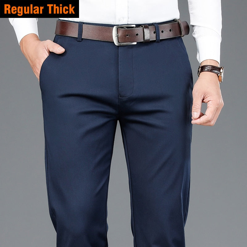 AOMshop - Pantalon en fibre de bambou pour homme 2022 Regular-Royal Blue