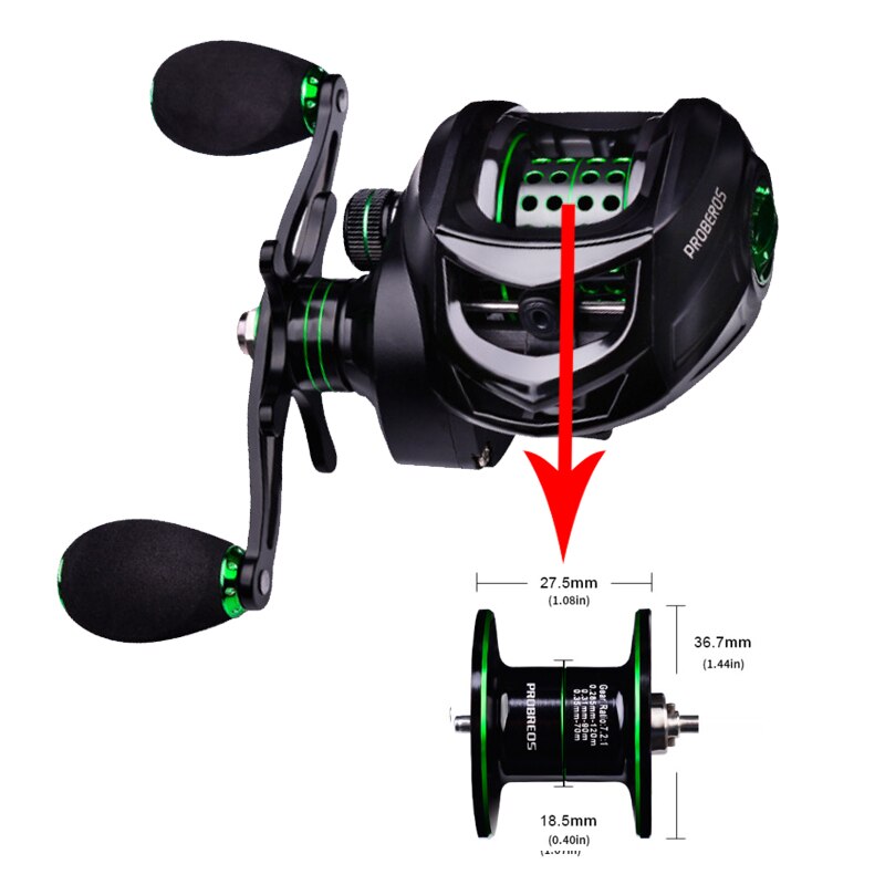 "AOMshop - Moulinet Baitcasting Léger 10KG Max Drag 7.2:1" Ordinary spool 4