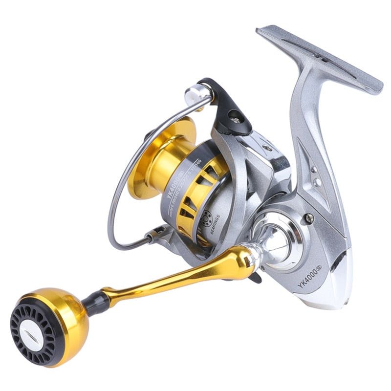 2023 New 1000-7000 YK-Series Large Capacity Spool Fishing Reel 5-10kg Max Drag Spinning Wheel Fishing Accessories Metal Grip