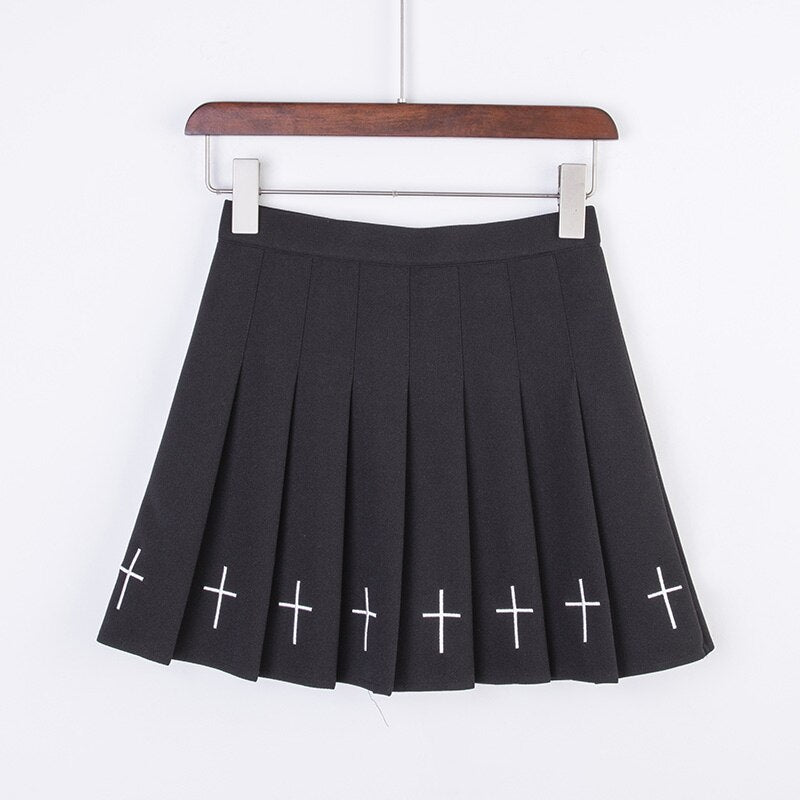ACHETER Jupe Noire Style Coréen Punk A-line avec Poches | AOMshop 1810-2HS