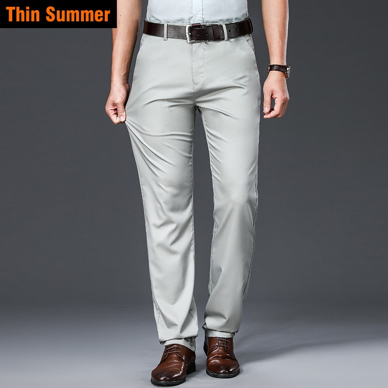 AOMshop - Pantalon en fibre de bambou pour homme 2022 Thin-Bean Green