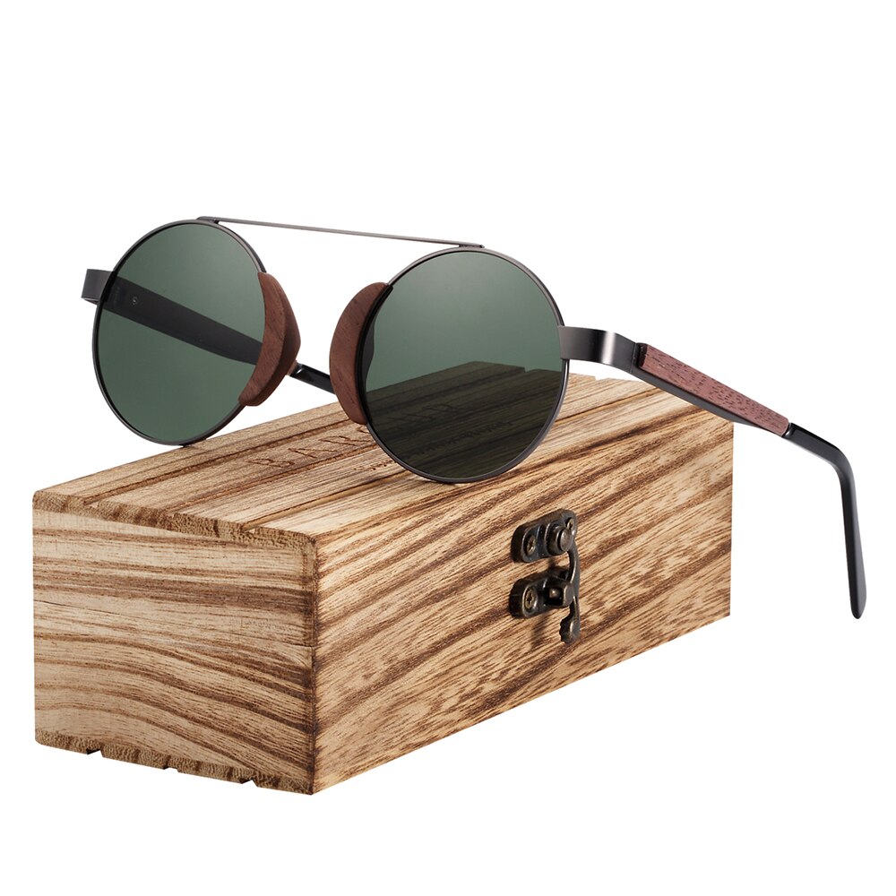 "BARCUR Polarized Sunglasses Wood - Lunettes de soleil rondes pour homme, Oculos de sol masculino - AOMshop" Greenkish BARCUR