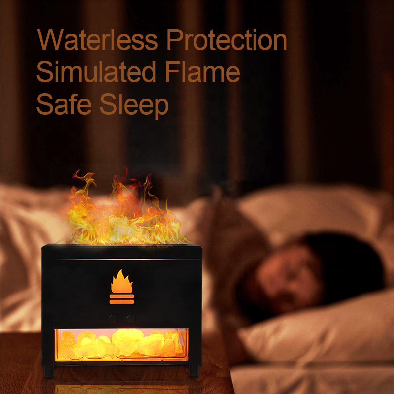 "Flame Humidificateur 3D avec Diffuseur d'Arôme - AOMshop