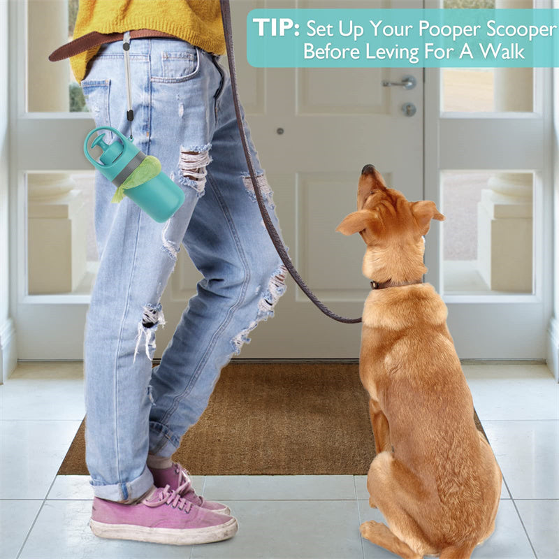 Portable Dog Pooper Scooper avec Distributeur de Sac de Crotte Intégré - AOMshop