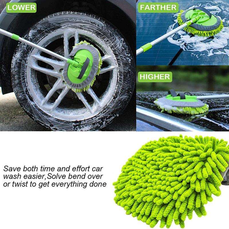 2 en 1 brosse de nettoyage de voiture brosse de lavage de voiture télescopique longue poignée nettoyage vadrouille Chenille balai Auto accessoires