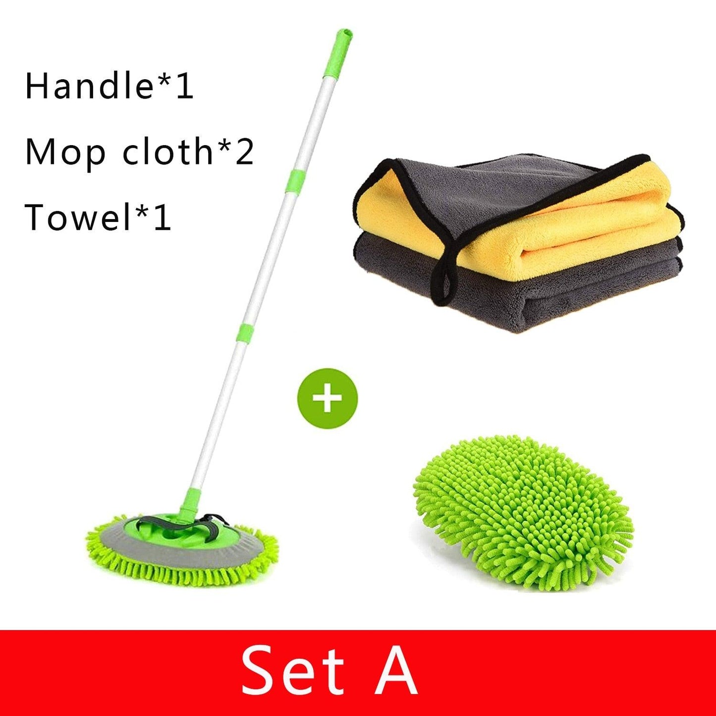 2 en 1 brosse de nettoyage de voiture brosse de lavage de voiture télescopique longue poignée nettoyage vadrouille Chenille balai Auto accessoires Towel set