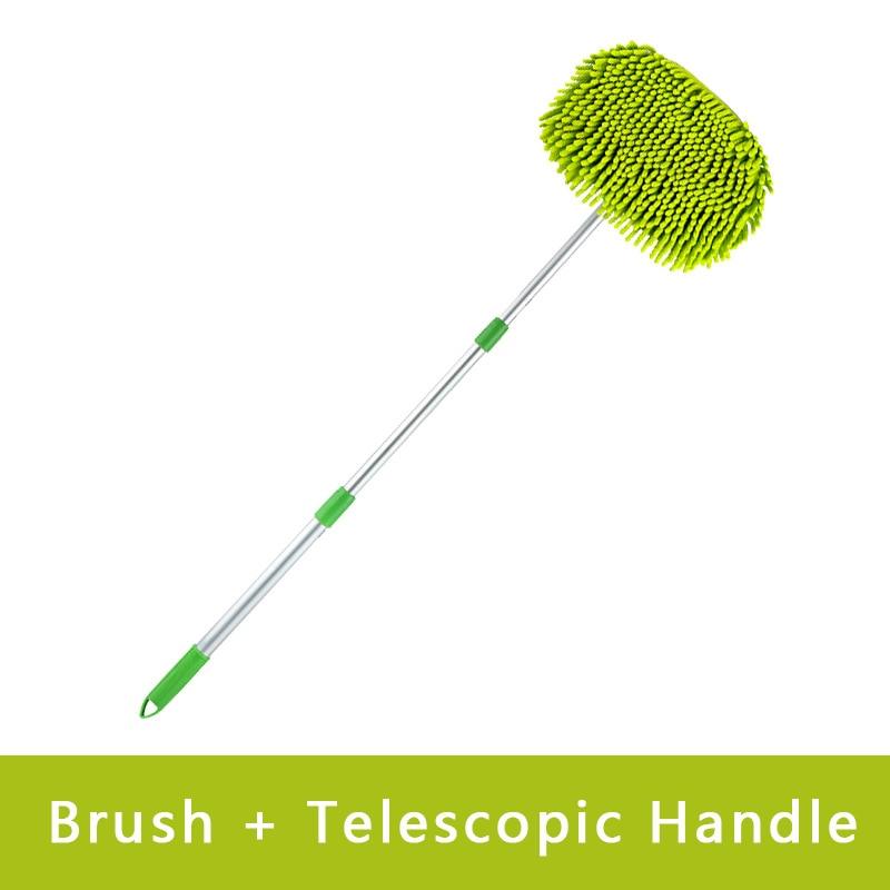 2 en 1 brosse de nettoyage de voiture brosse de lavage de voiture télescopique longue poignée nettoyage vadrouille Chenille balai Auto accessoires Brush and handle