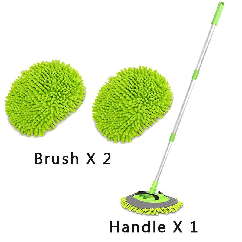 2 en 1 brosse de nettoyage de voiture brosse de lavage de voiture télescopique longue poignée nettoyage vadrouille Chenille balai Auto accessoires 2 Brush and handle