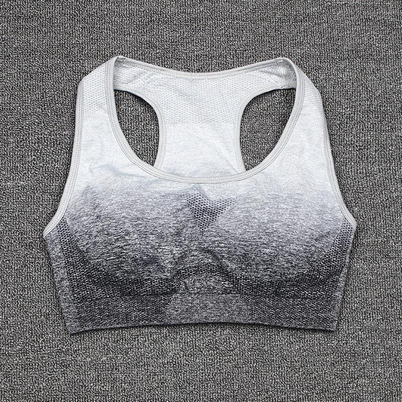 2 pièces ensemble sport soutien-gorge et leggings femme tenue gym vêtements de sport femme fitness survêtement femme GrayWhiteTop