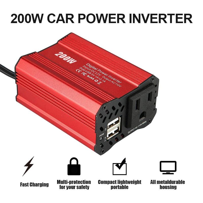 200W voiture onduleur 12V 220V et AC 110v convertisseur chargeur automatique convertisseur adaptateur onde sinusoïdale modifiée prise EU US JP