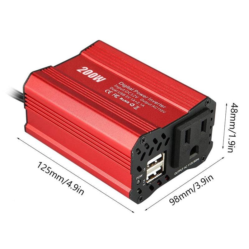 200W voiture onduleur 12V 220V et AC 110v convertisseur chargeur automatique convertisseur adaptateur onde sinusoïdale modifiée prise EU US JP
