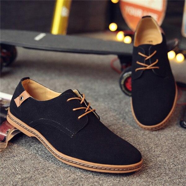 2017 Vente Chaude De Mode Hommes En Daim En Cuir Black
