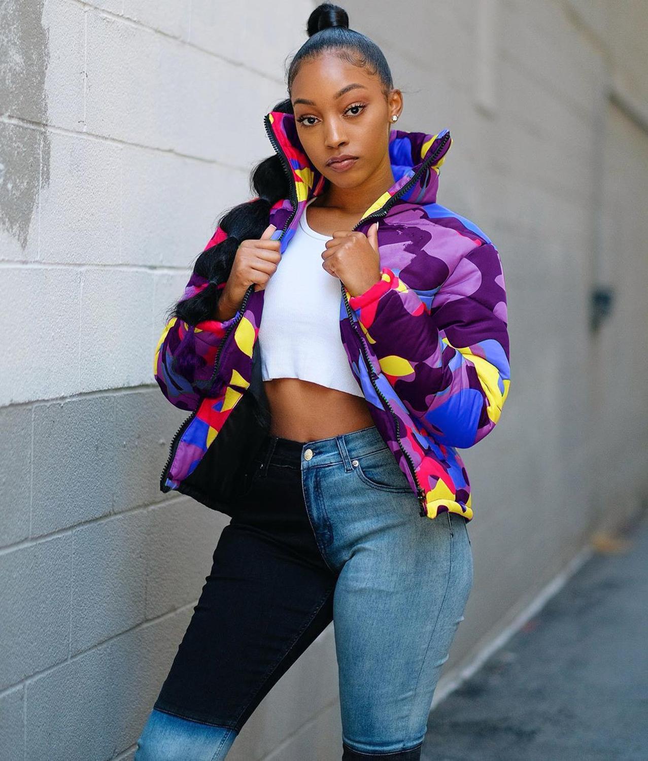 2019 camouflage imprimé hiver veste femmes Festival Purple