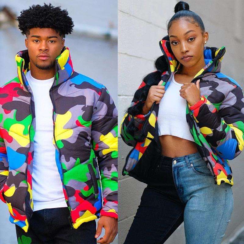 2019 camouflage imprimé hiver veste femmes Festival
