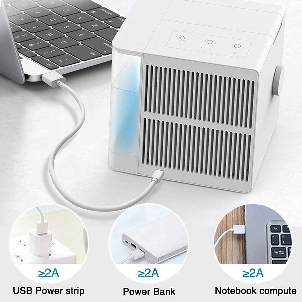 "AOMshop - Mini climatiseur portable 3 en 1 puissant et léger pour chambre, bureau et cuisine"