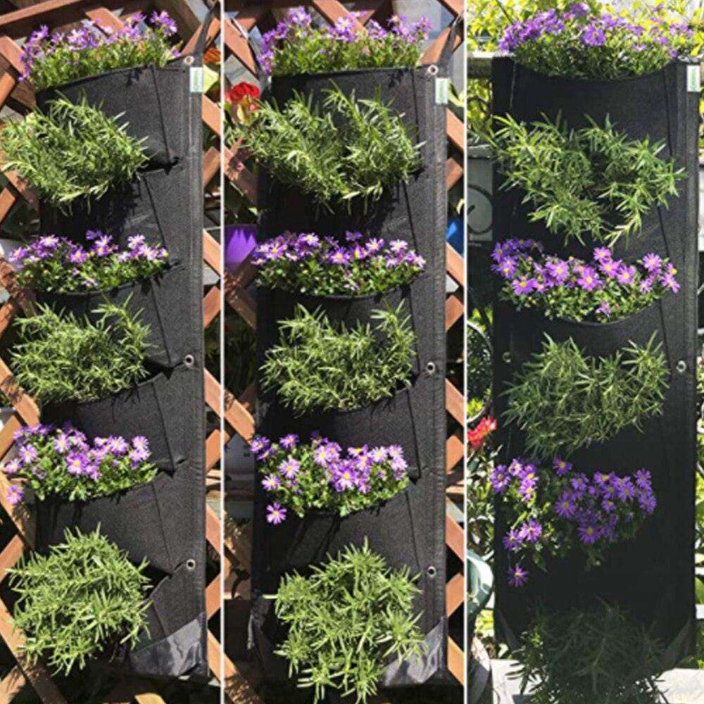 6 poches pour planter des fleurs, des légumes, des herbes et plus encore