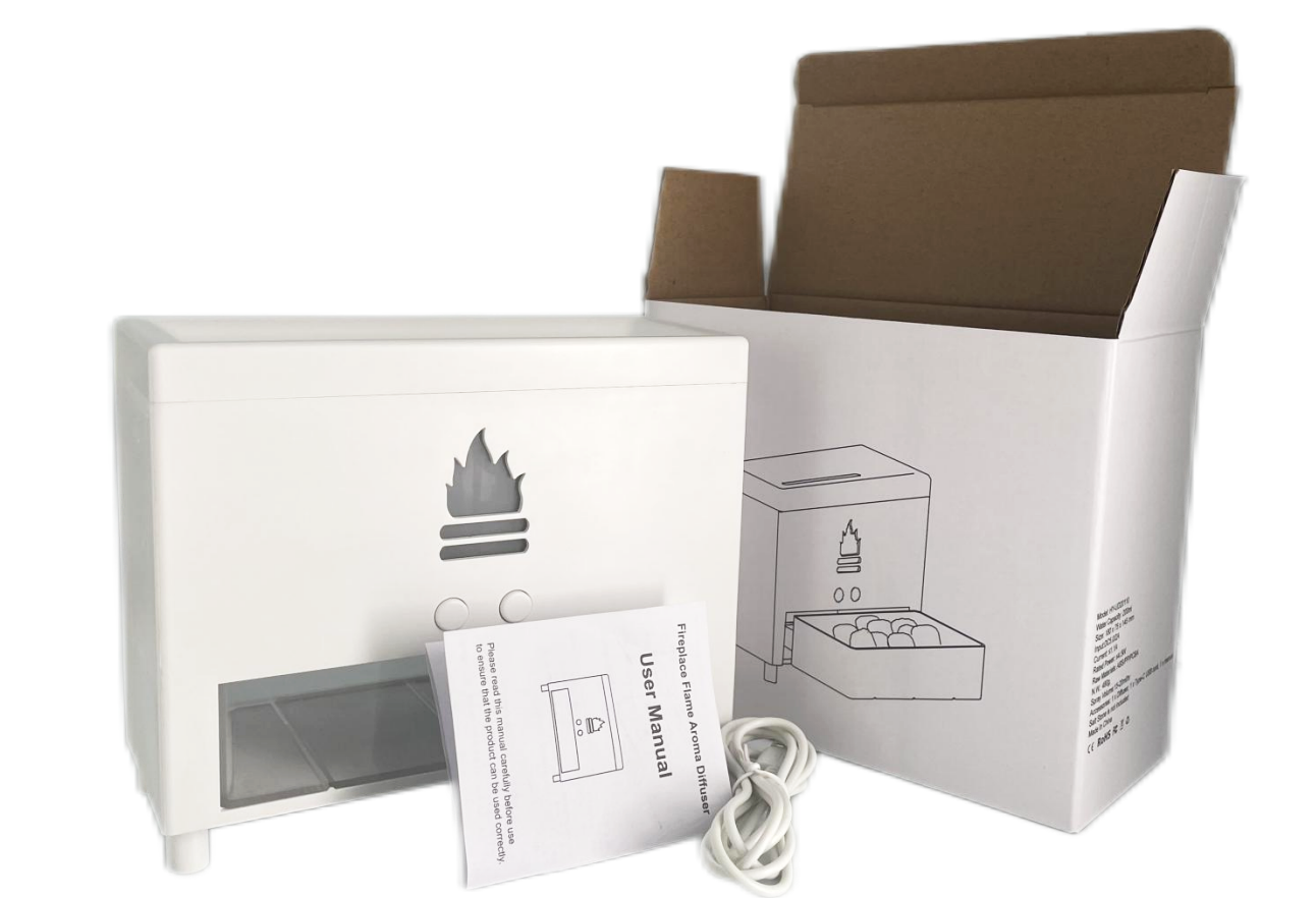 "Flame Humidificateur 3D avec Diffuseur d'Arôme - AOMshop