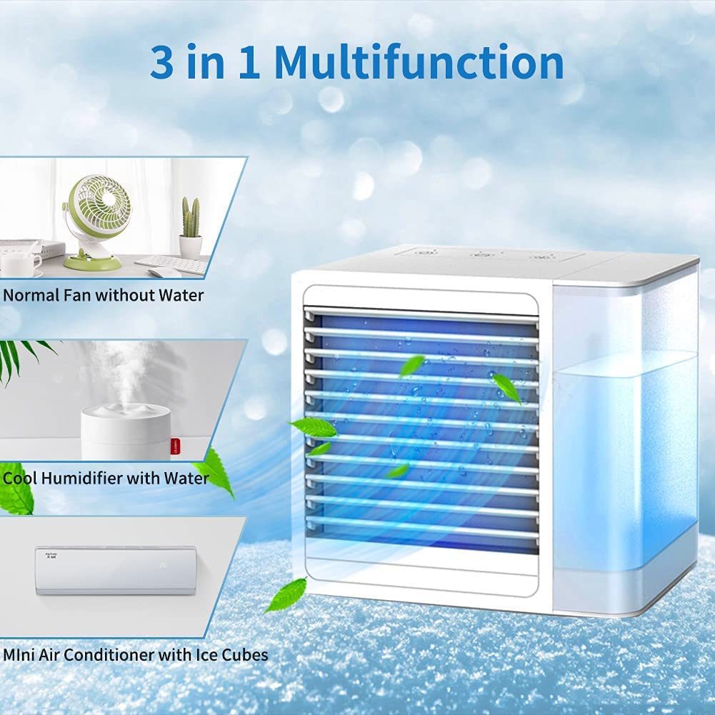 "AOMshop - Mini climatiseur portable 3 en 1 puissant et léger pour chambre, bureau et cuisine"