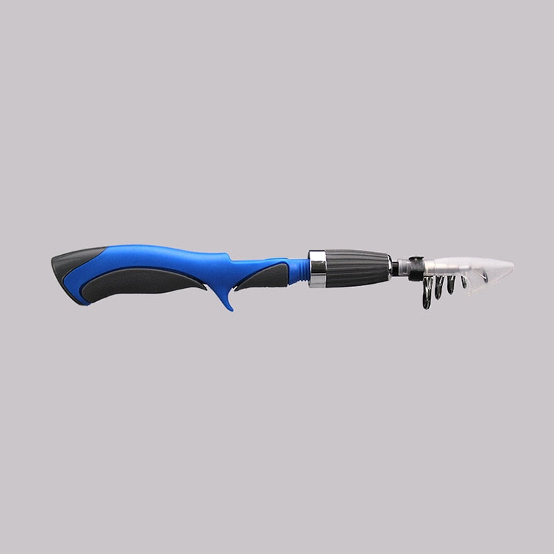 AOMshop - Canne à pêche en carbone 1.4m pour bateau, glace et mouche Blue Rod