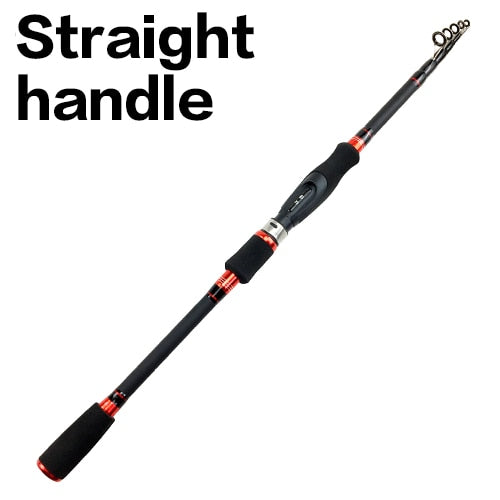 <AOMshop> Cannes à pêche télescopiques en carbone SIECHI pour voyage Straight handle 1