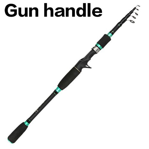 <AOMshop> Cannes à pêche télescopiques en carbone SIECHI pour voyage Gun handle 1