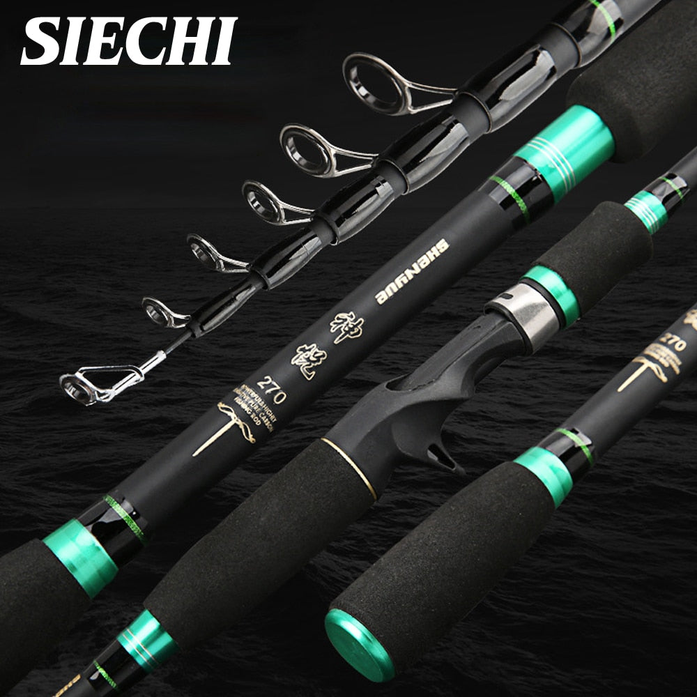 <AOMshop> Cannes à pêche télescopiques en carbone SIECHI pour voyage
