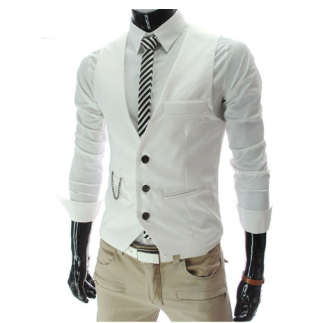 AOMshop - Gilet Costume Homme White