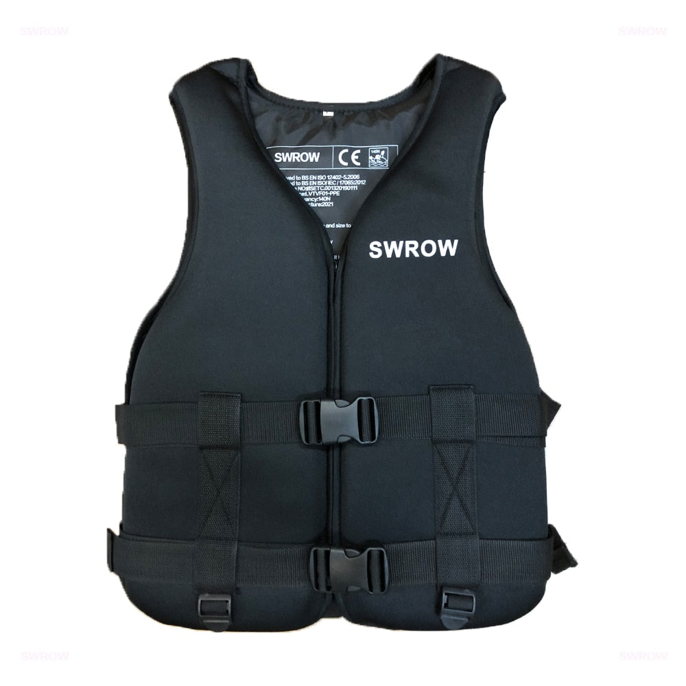 <AOMshop> Gilet de sauvetage en néoprène pour activités nautiques Black