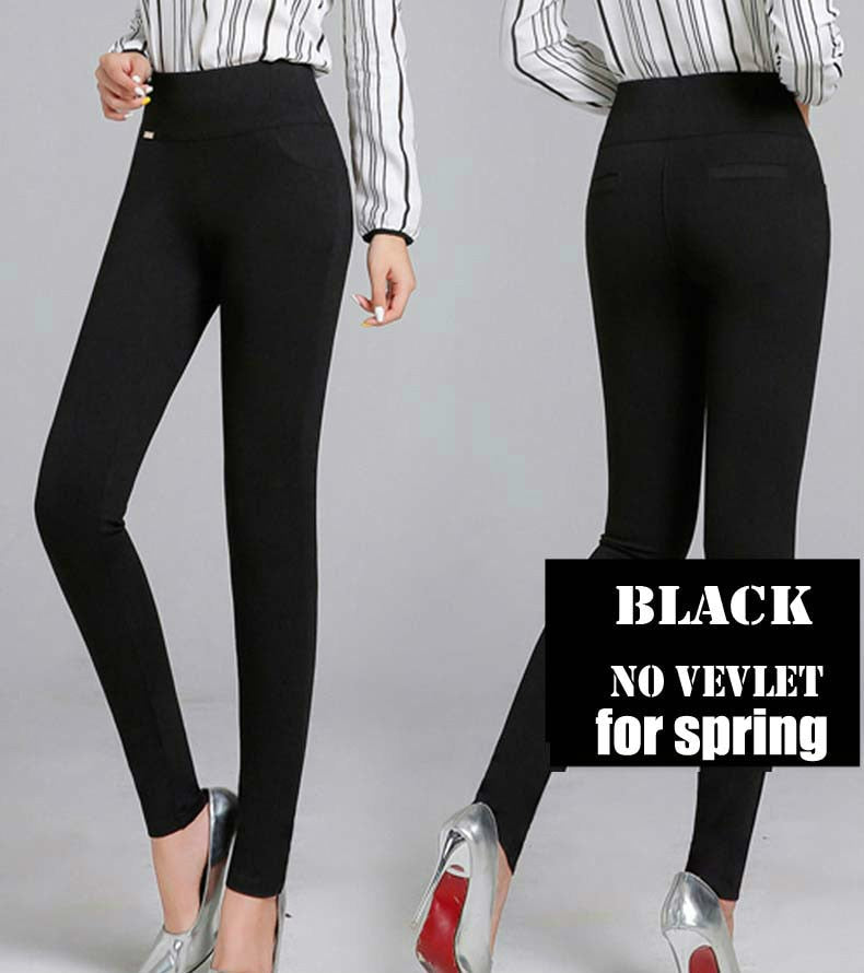 "AOMshop - Legging femme d'été en coton : push up, disponible en blanc, noir et rouge" black-long