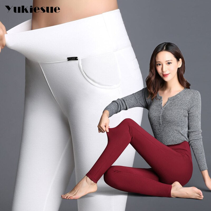 "AOMshop - Legging femme d'été en coton : push up, disponible en blanc, noir et rouge"