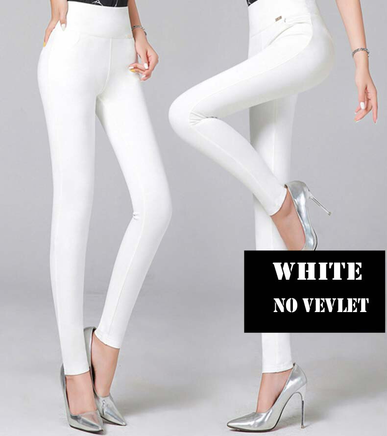 "AOMshop - Legging femme d'été en coton : push up, disponible en blanc, noir et rouge" white-long