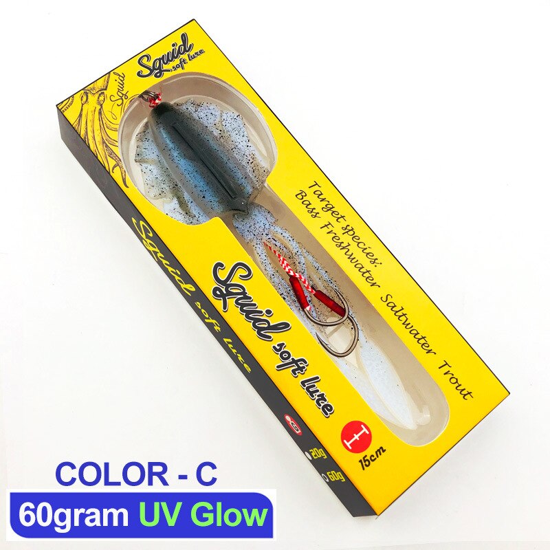 AOMshop - Leurre de pêche au calmar et à la seiche (1PC/60g) COLOR-C 15cm60g