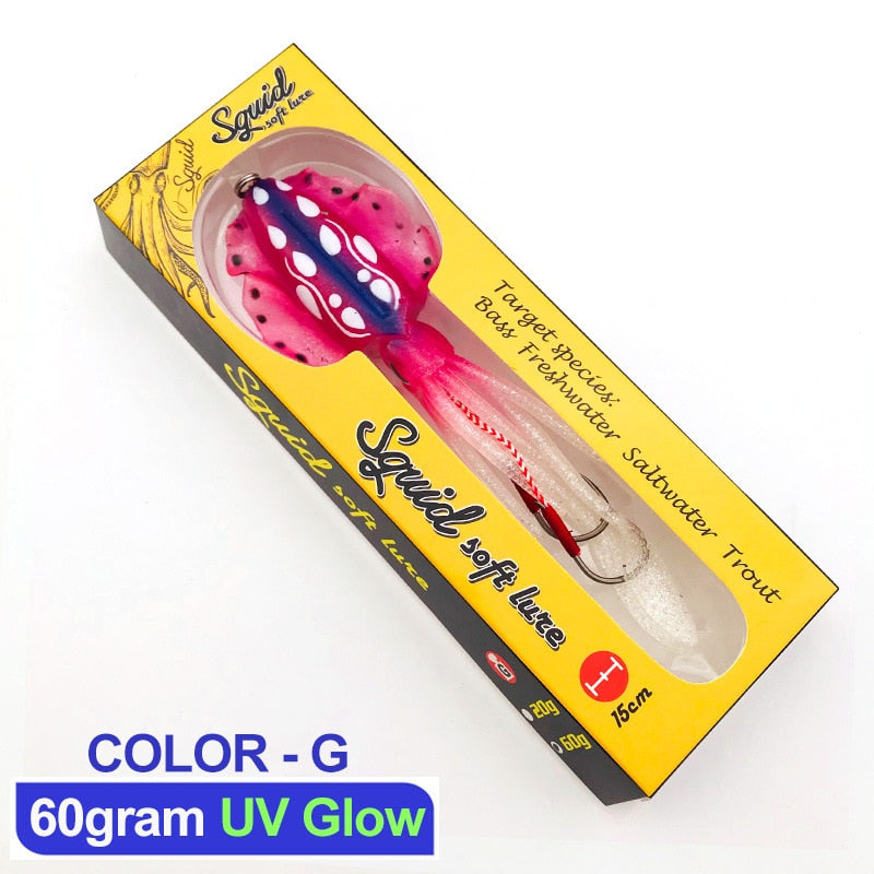 AOMshop - Leurre de pêche au calmar et à la seiche (1PC/60g) COLOR-G 15cm60g