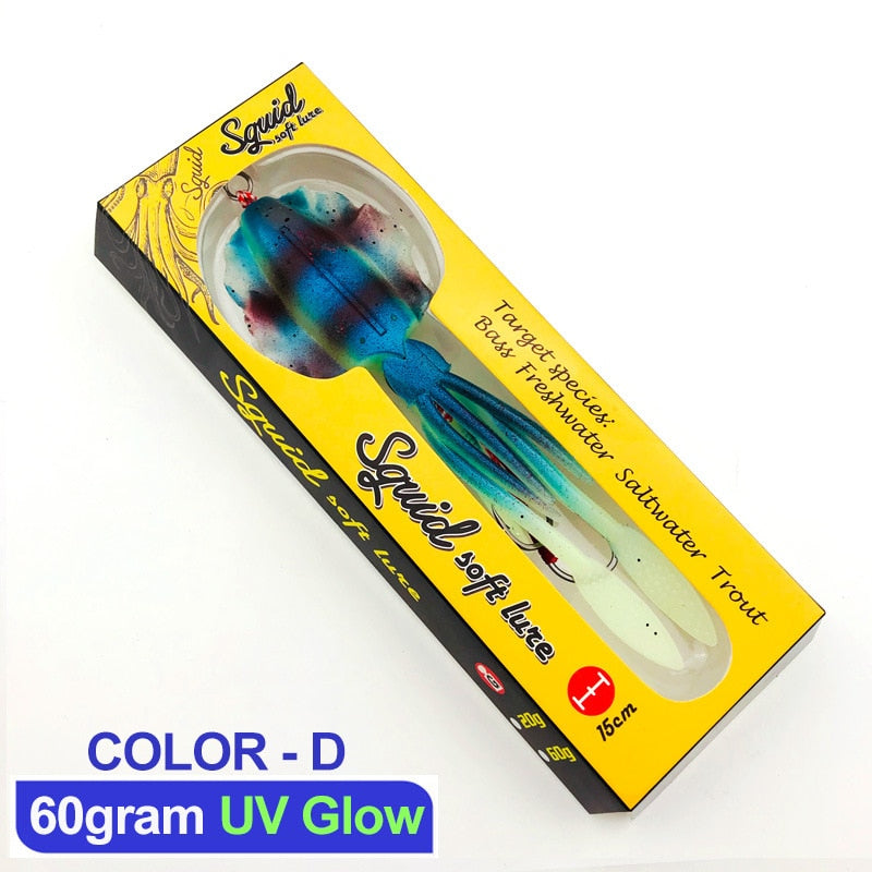 AOMshop - Leurre de pêche au calmar et à la seiche (1PC/60g) COLOR-D 15cm60g