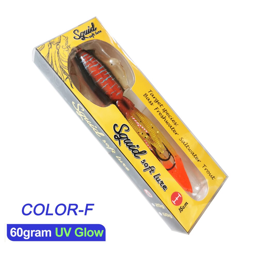 AOMshop - Leurre de pêche au calmar et à la seiche (1PC/60g) COLOR-F 15cm60g
