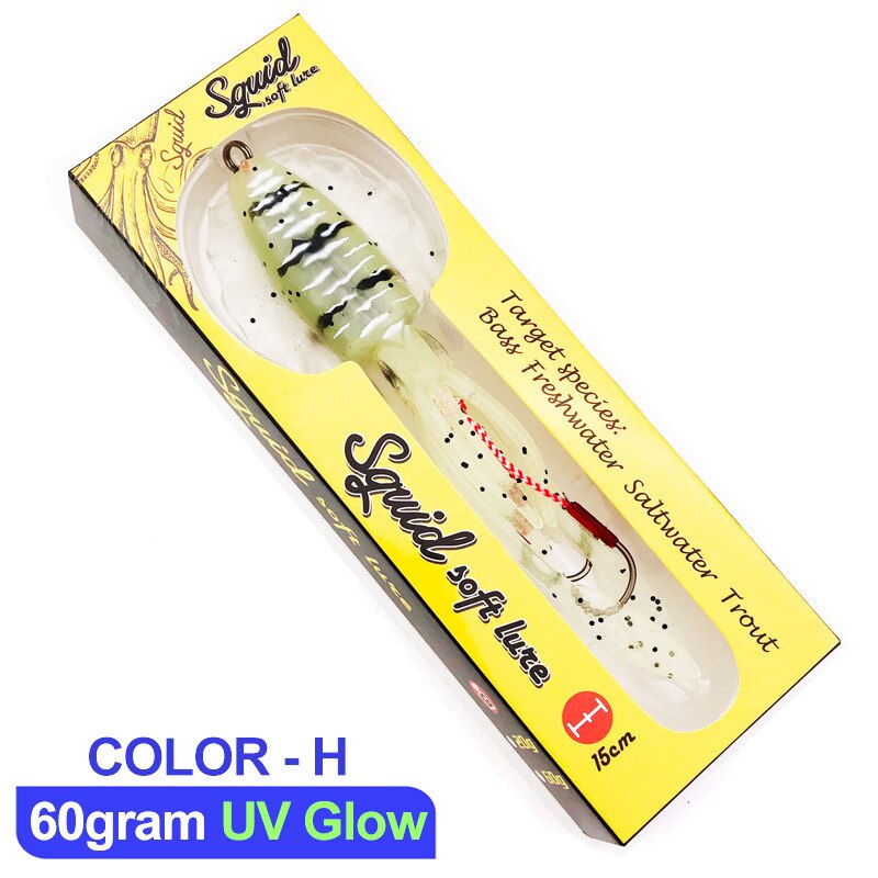 AOMshop - Leurre de pêche au calmar et à la seiche (1PC/60g) COLOR-H 15cm60g