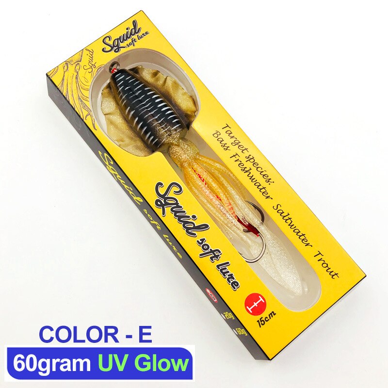 AOMshop - Leurre de pêche au calmar et à la seiche (1PC/60g) COLOR-E 15cm60g