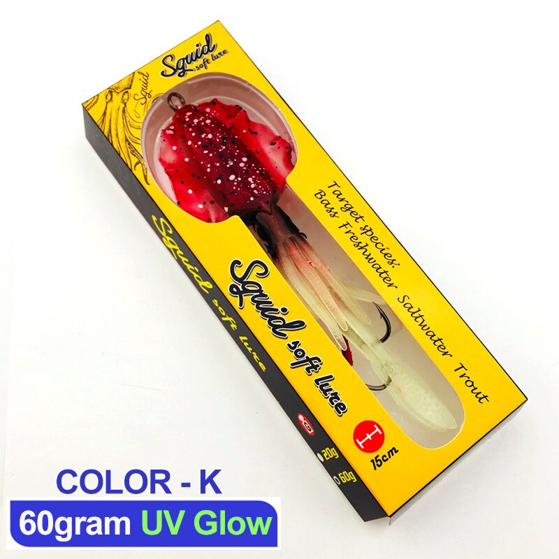AOMshop - Leurre de pêche au calmar et à la seiche (1PC/60g) COLOR-K 15cm60g