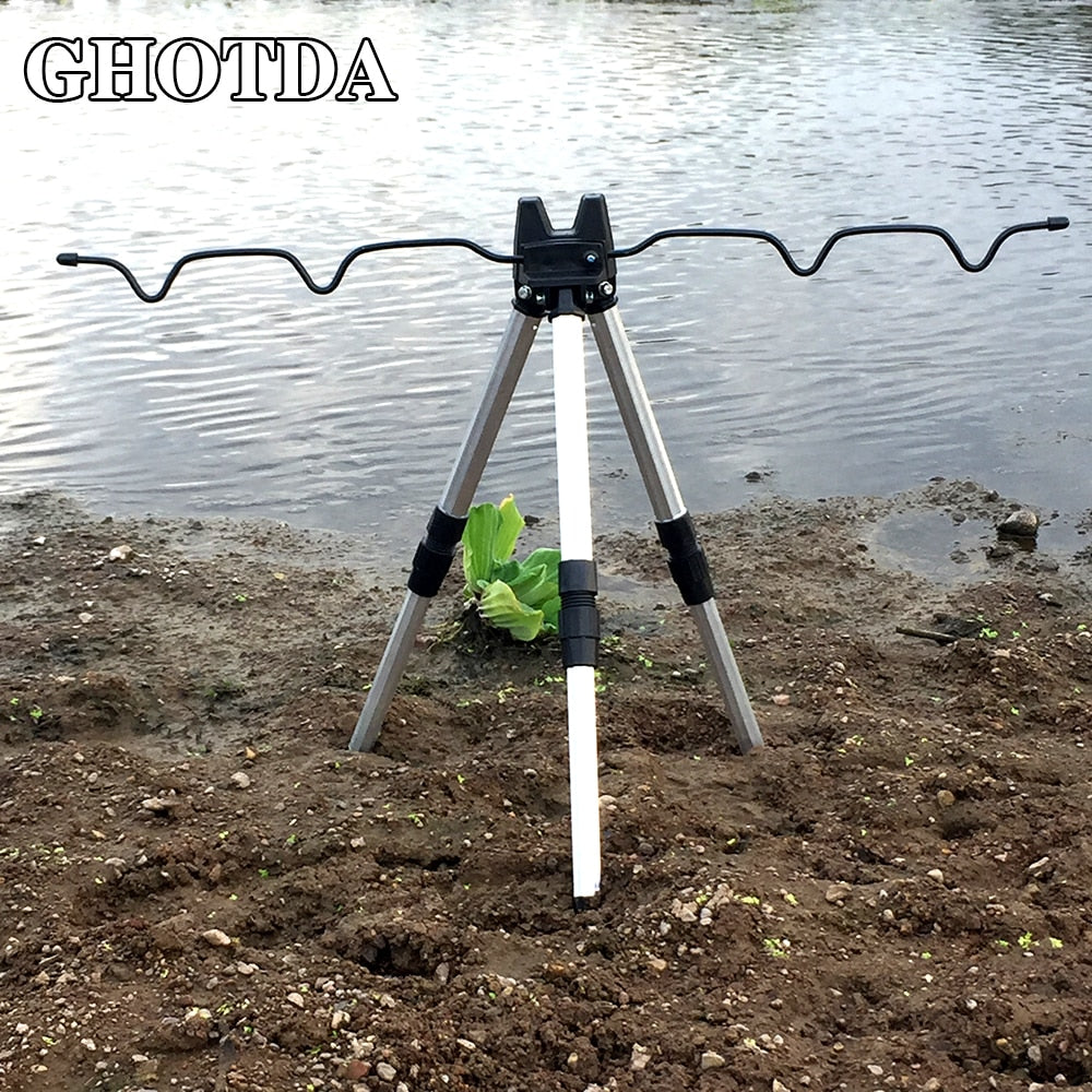 AOMshop - Support télescopique pour canne à pêche en aluminium GHOTDA